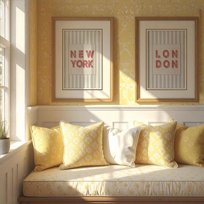 NYC Print Contemporary Wall Art New York Graphic Striped Artwork