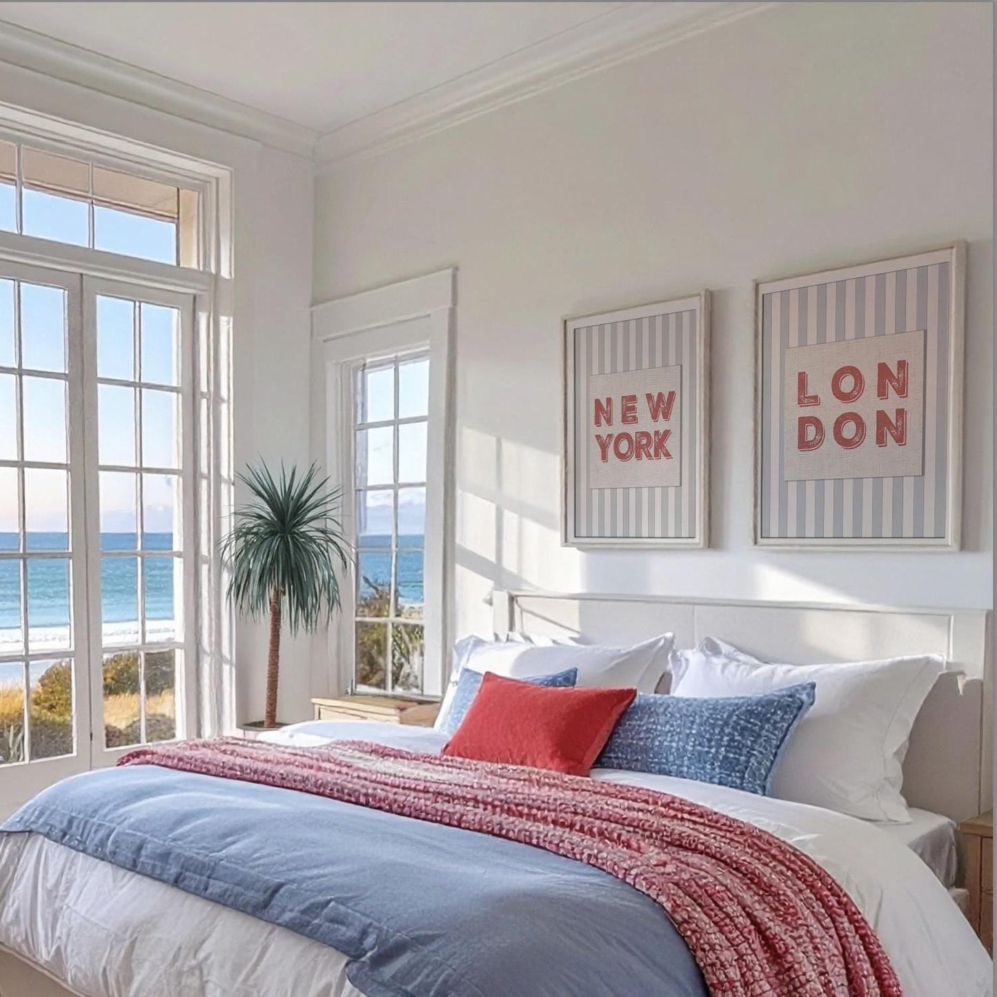 NYC Print Contemporary Wall Art New York Graphic Striped Artwork