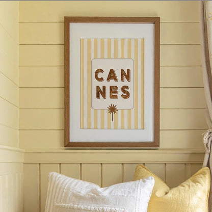 Cannes Travel Poster French Riviera Destination Wall Art