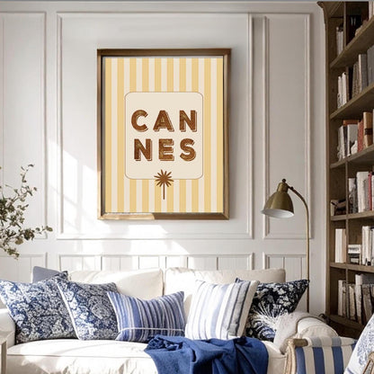 Cannes Travel Poster French Riviera Destination Wall Art