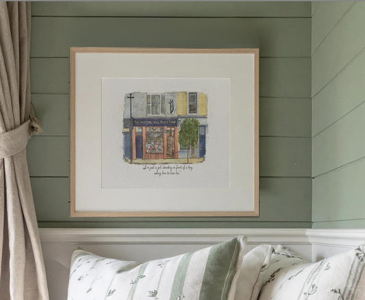 Notting Hill Bookshop Watercolor Illustration "Notting Hill" Movie
