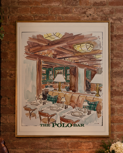 The Polo Bar Restaurant NYC I The Ralph Lauren Collection | Iconic New York Polo Bar Watercolor Illustration