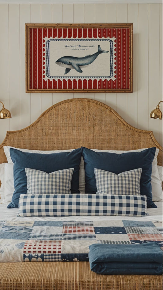 Nantucket Whale Art Lobster Coastal Wall Art Nantucket Harbor Artwork