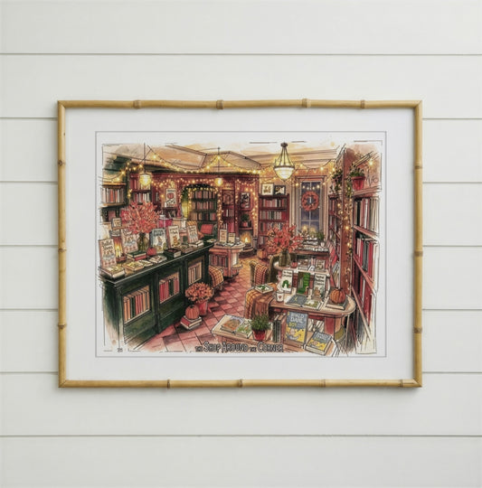 You’ve Got Mail Bookshop Print | Shop Around the Corner Watercolor | Kathleen Kelly Bookstore Art | New York Bookshop Wall Art