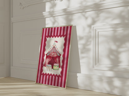 Set of 3 Kids Room Illustrations, Le Cirque Circus Artwork