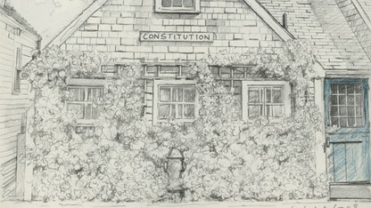 Constitution House Nantucket Print | Ink & Watercolor Coastal Art