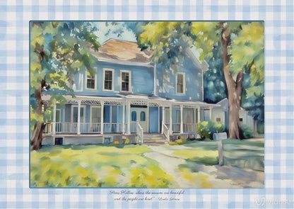 Gilmore Girls Stars Hollow Watercolor Illustration Lorelai and Rory's Home