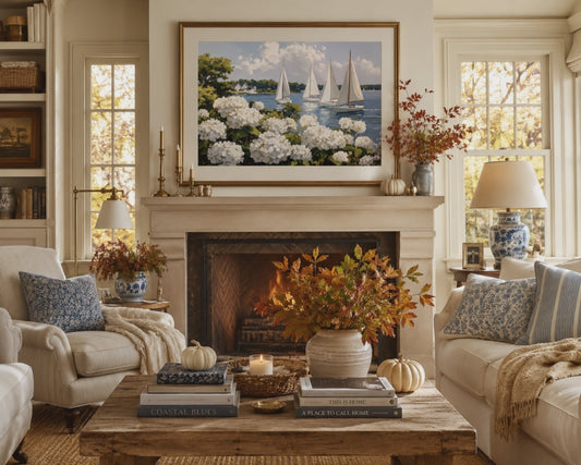 Nantucket Harbor Sailboat Art White Hydrangea Coastal Wall Art Nantucket Harbor Artwork