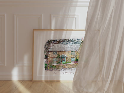 Rosehill Cottage " The Holiday " Movie Illustration Watercolor