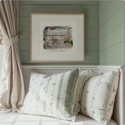 Rosehill Cottage " The Holiday " Movie Illustration Watercolor