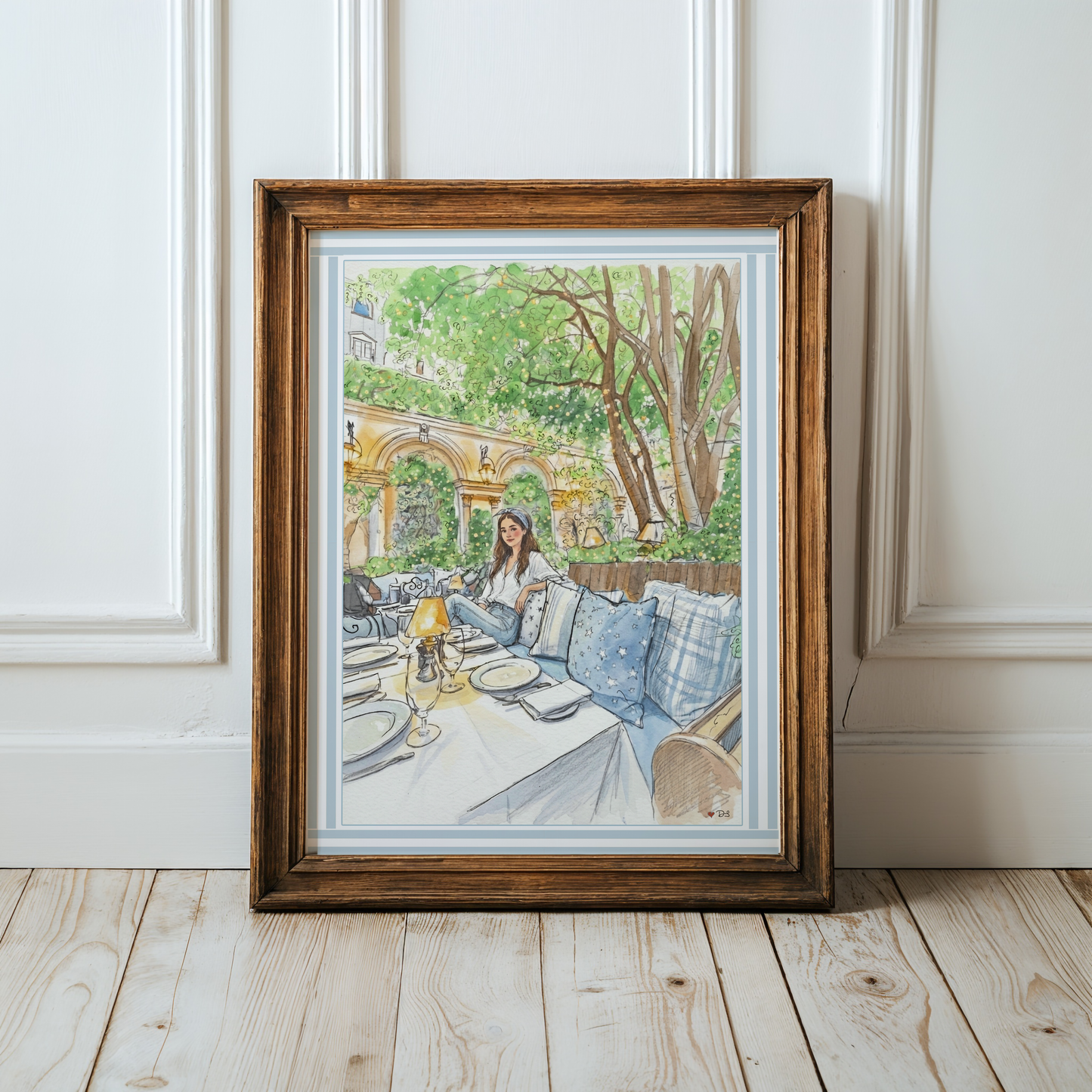 Paris Ralph Lauren Wall Art Print Ralph's Restaurant Saint Germain Illustration Lights Haussmann Architecture