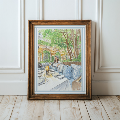 Paris Ralph Lauren Wall Art Print Ralph's Restaurant Saint Germain Illustration Lights Haussmann Architecture