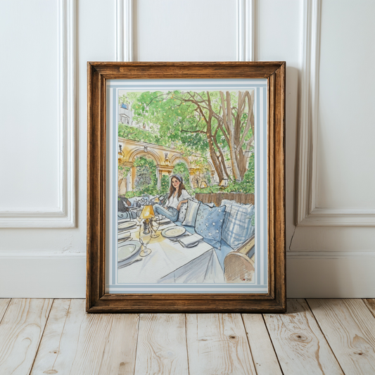Paris Ralph Lauren Wall Art Print Ralph's Restaurant Saint Germain Illustration Lights Haussmann Architecture