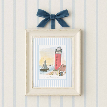 Lighthouse Watercolor Illustration, Nantucket Artwork